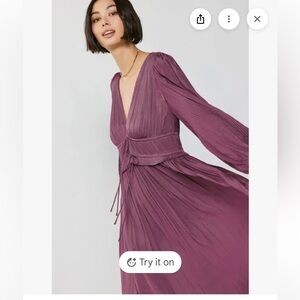 Current Air Women's Pleated Maxi Dress - Plum size M